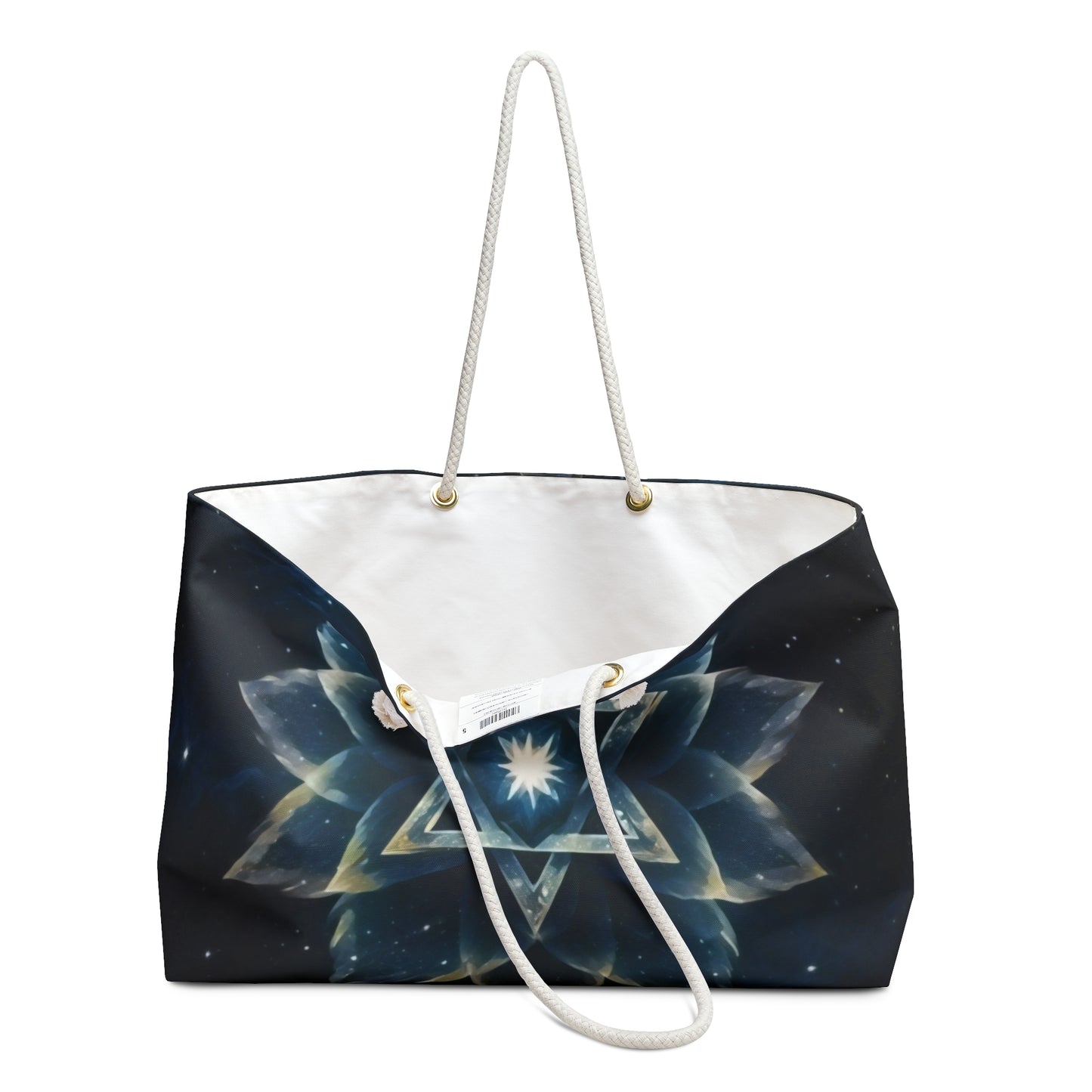 Weekender Bag - Jewish Star of David Blue Cosmic Lotus Design