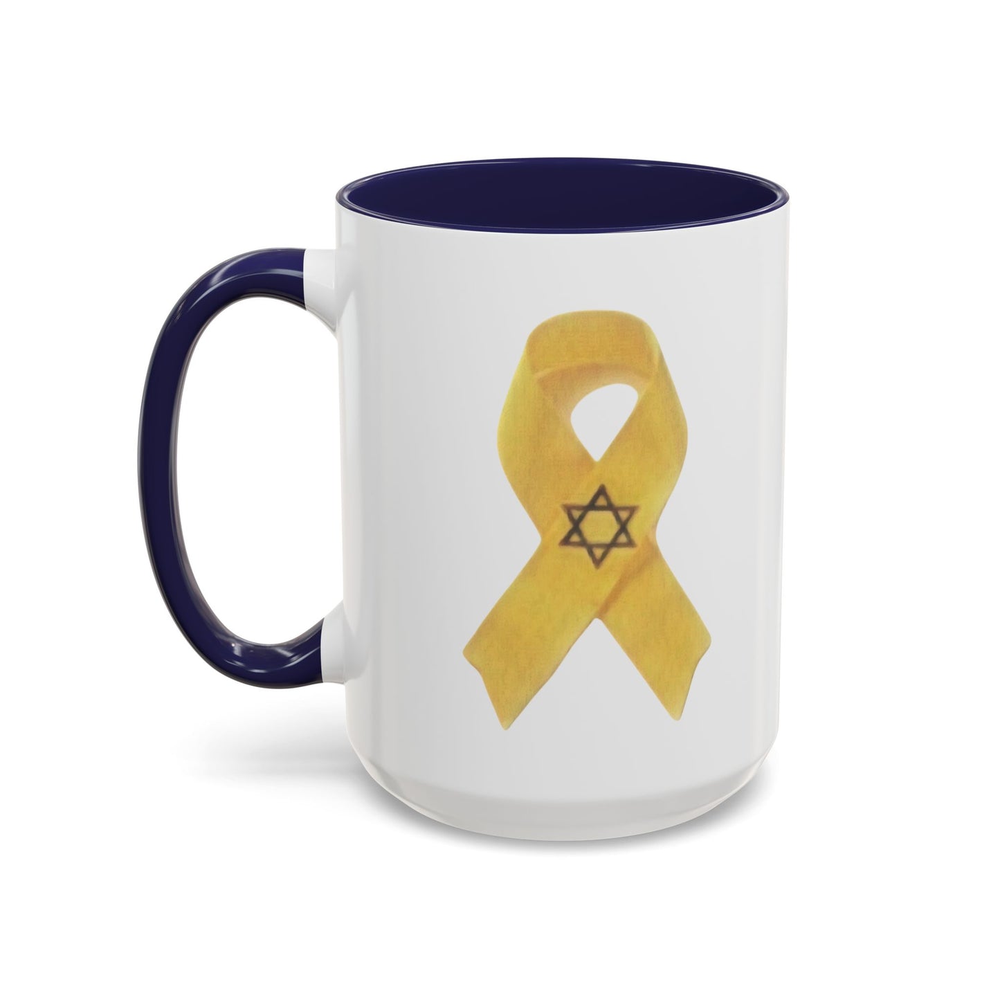 Mug - Unbroken Hope Yellow Ribbon Star of David Design by Chaia Malana Art