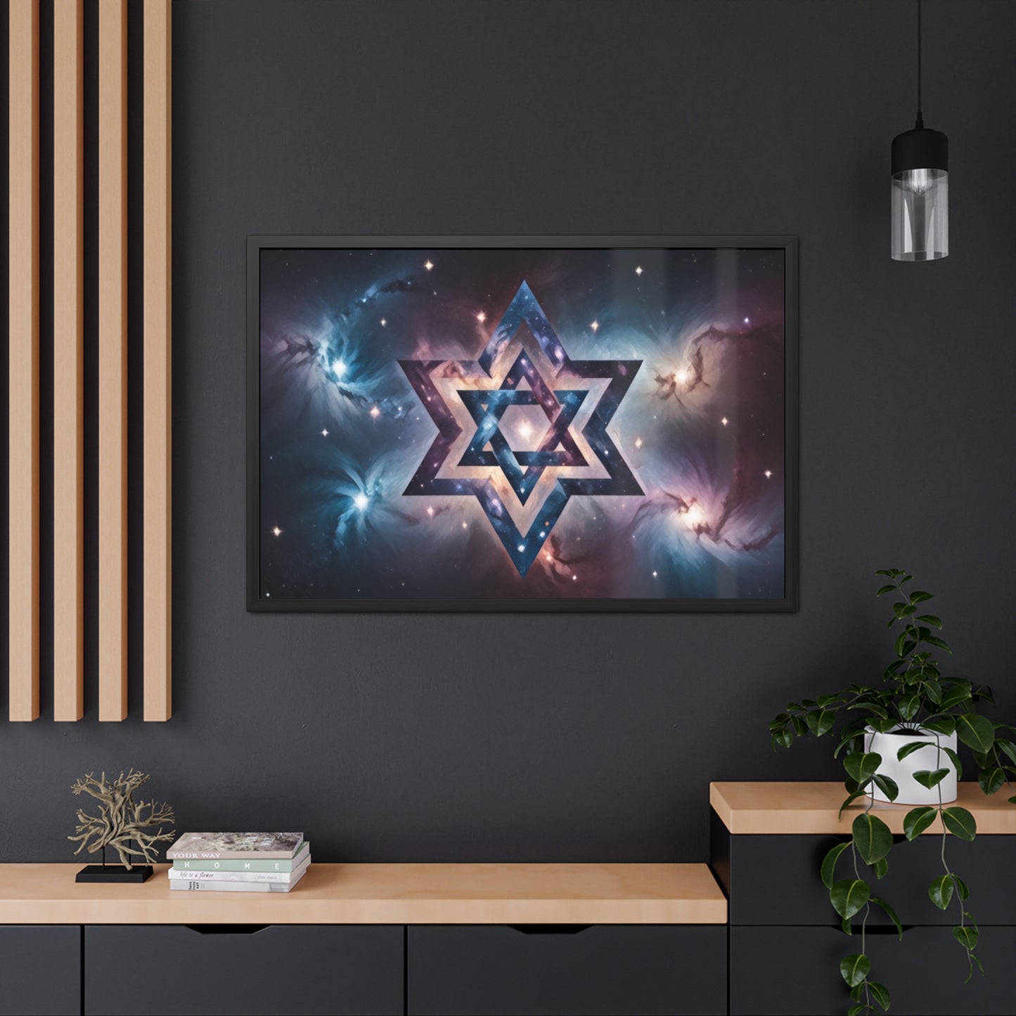 Artistic Framed Posters - Galactic Star of David in the Cosmos "Cosmic Star of Unity" Chaia Malana