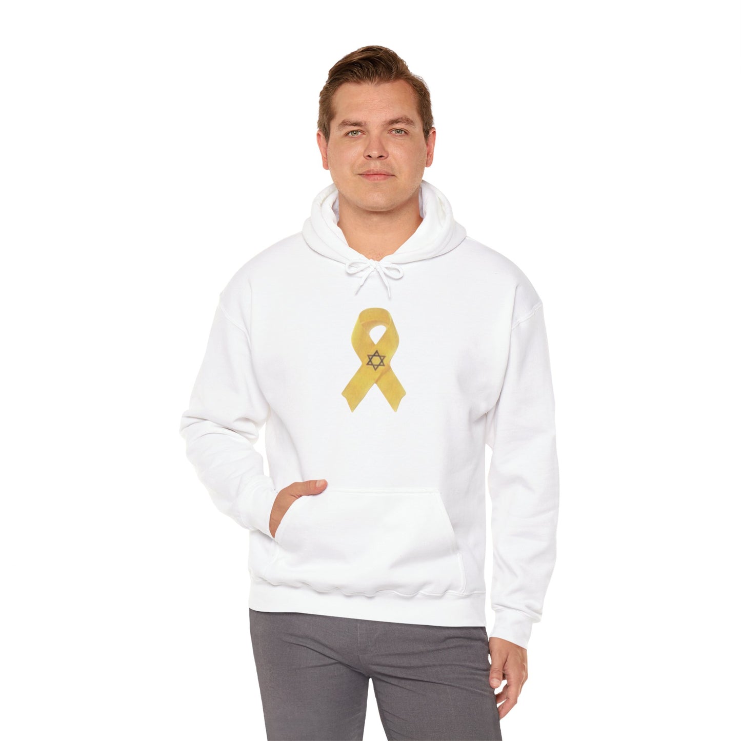 Unisex Heavy Blend™ Hooded Sweatshirt - Yellow Awareness Ribbon Bring Them Home Now