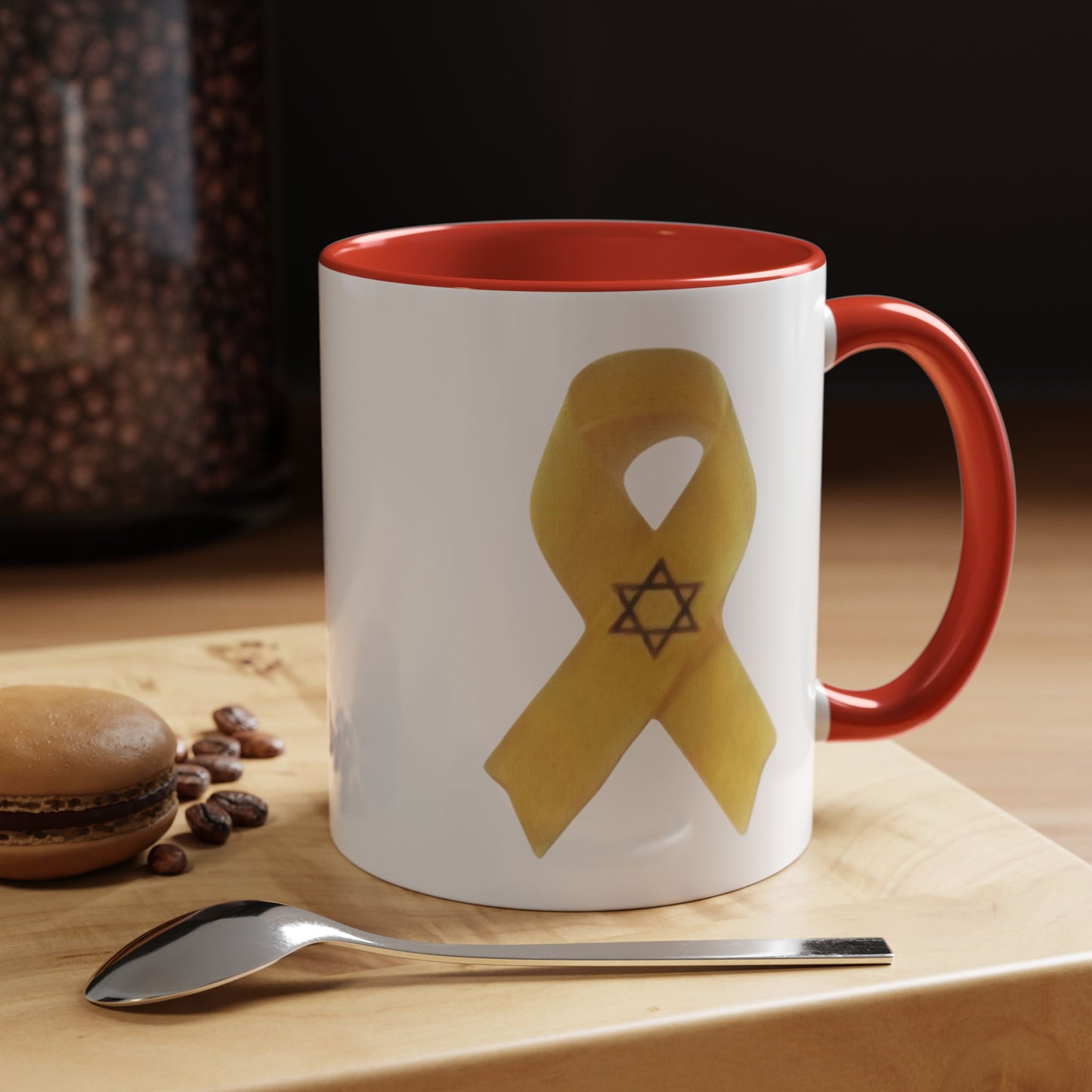 Mug - Unbroken Hope Yellow Ribbon Star of David Design by Chaia Malana Art