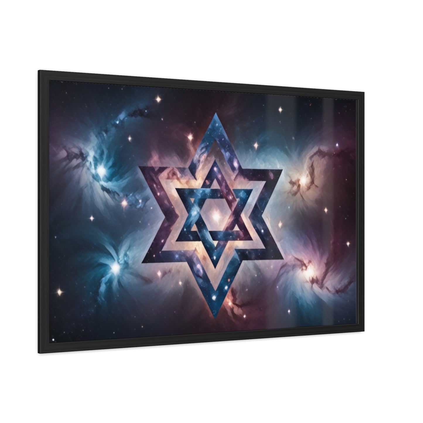 Artistic Framed Posters - Galactic Star of David in the Cosmos "Cosmic Star of Unity" Chaia Malana