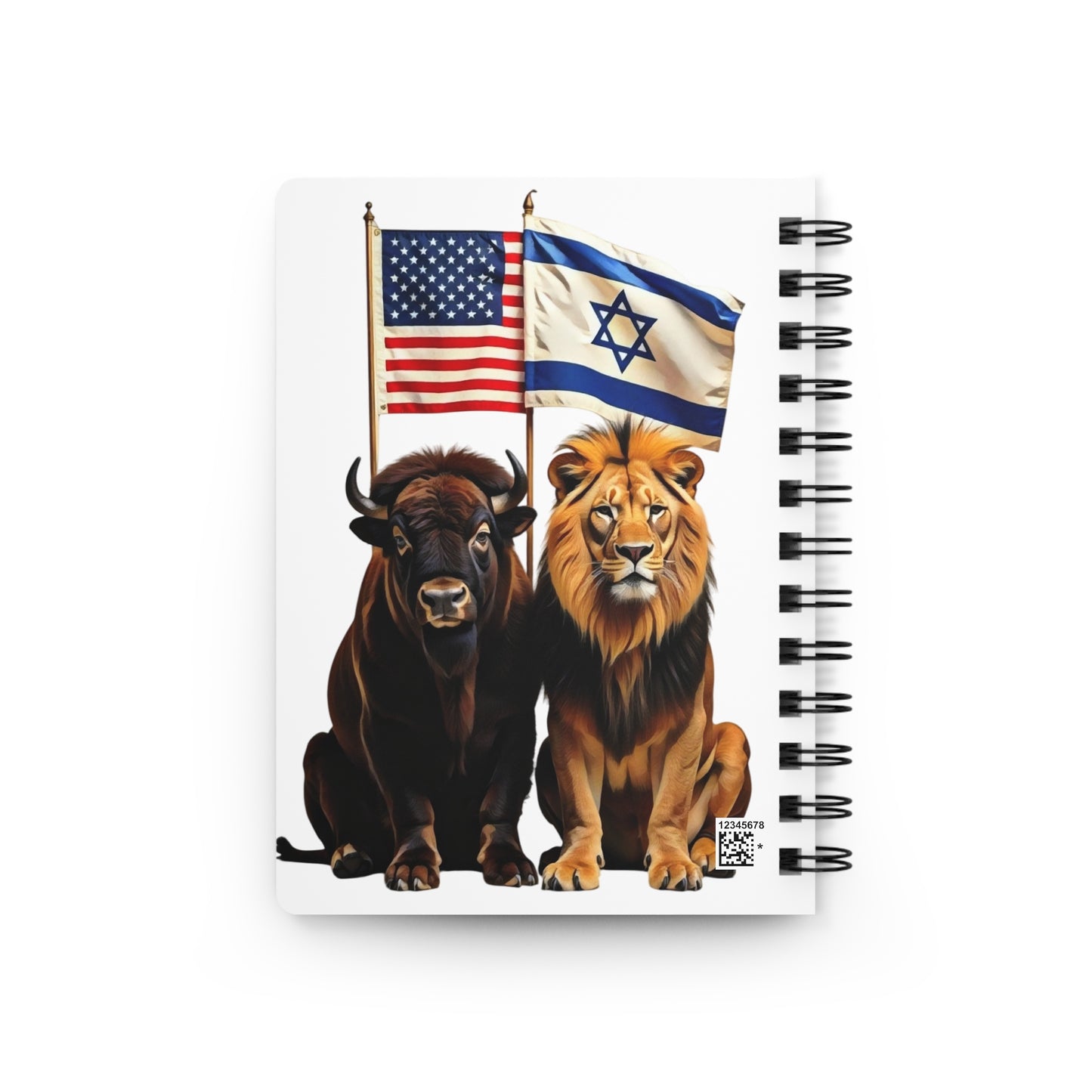 Spiral Bound Journal - Allies in Strength Israel America Patriotic Art Print