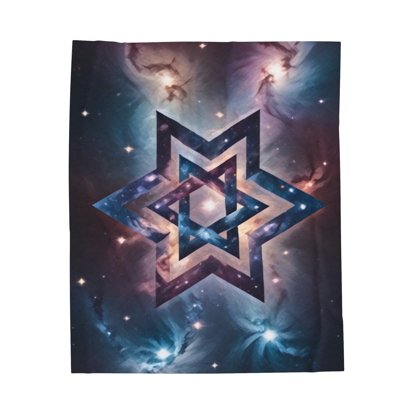 Velveteen Plush Blanket - "Cosmic Star of Unity" Art Print