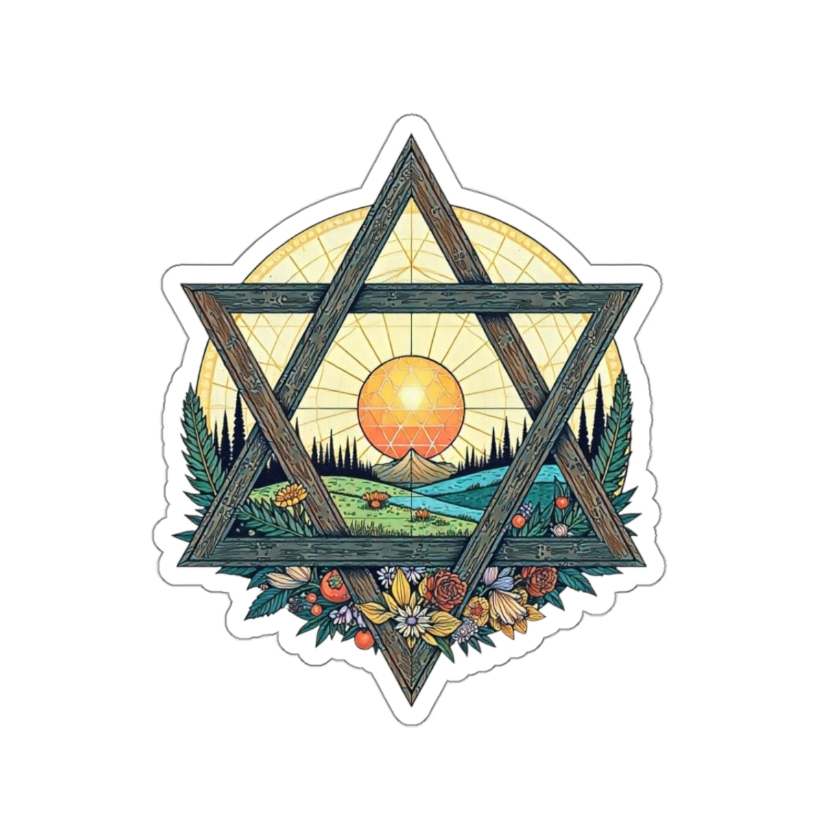 Sticker - Landscape Star of David Sticker