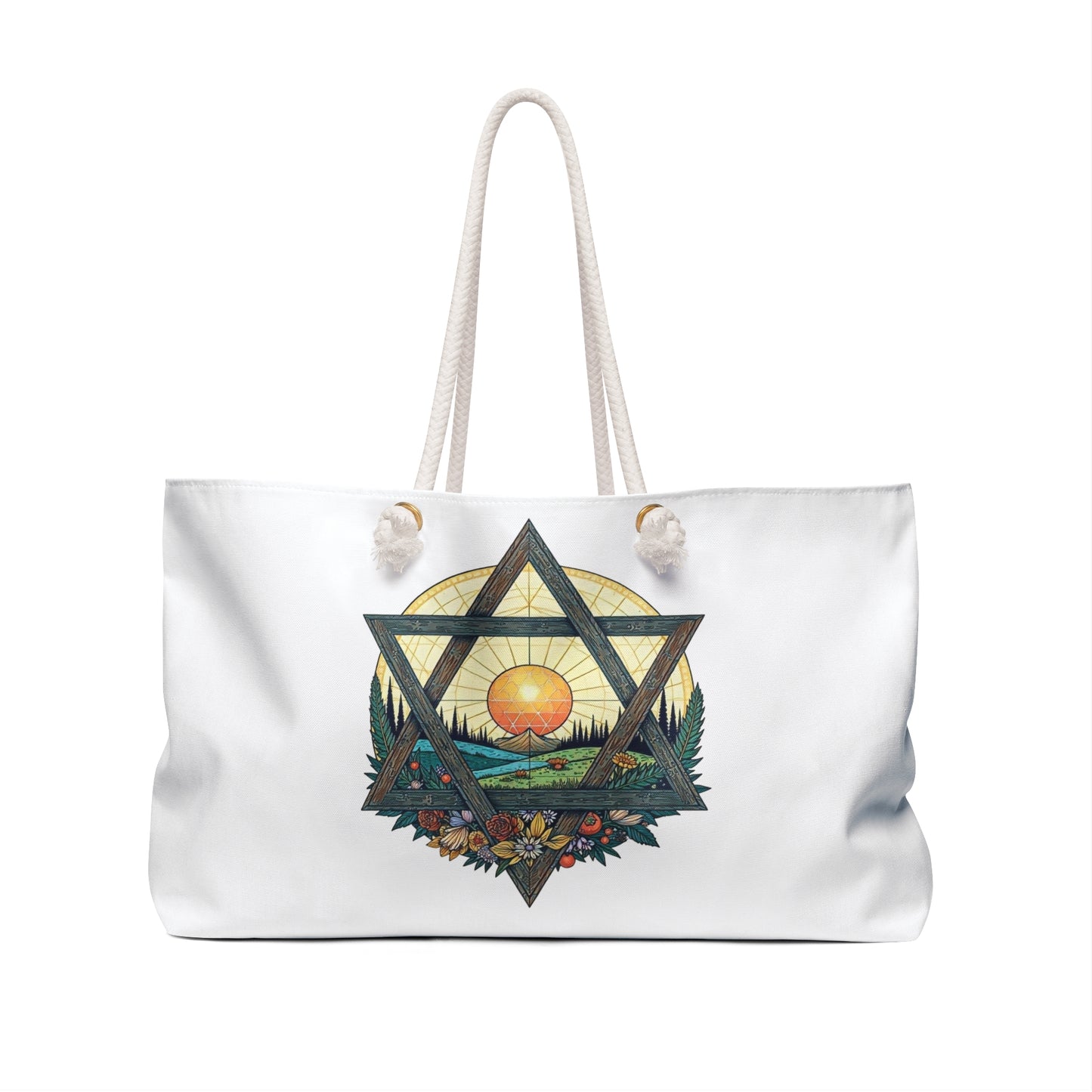 Weekender Bag - Jewish Star of David Nature Landscape Design by Chaia Malana