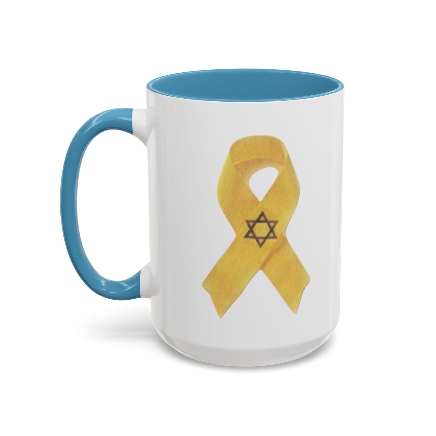 Mug - Unbroken Hope Yellow Ribbon Star of David Design by Chaia Malana Art