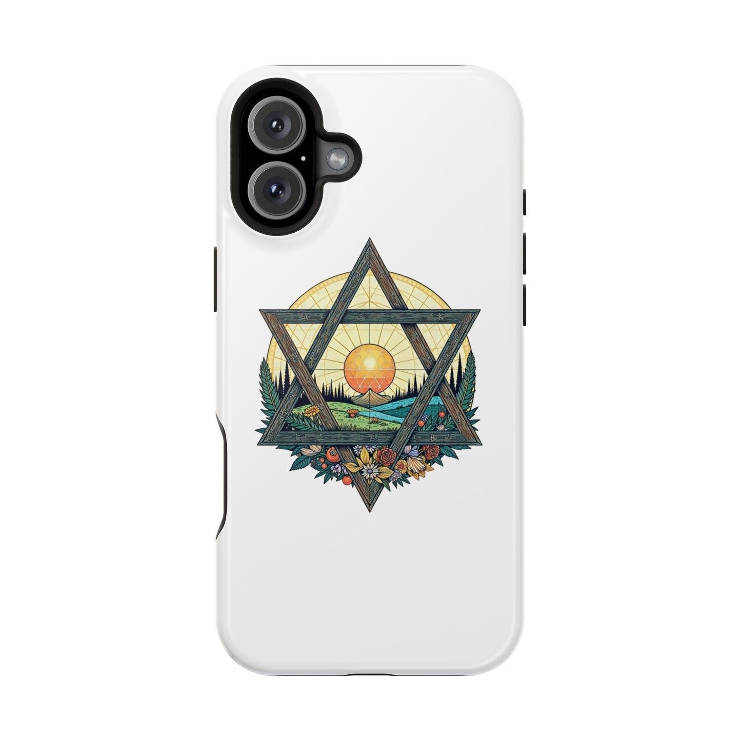 Phone Cases - Jewish Star of David Nature Landscape Design