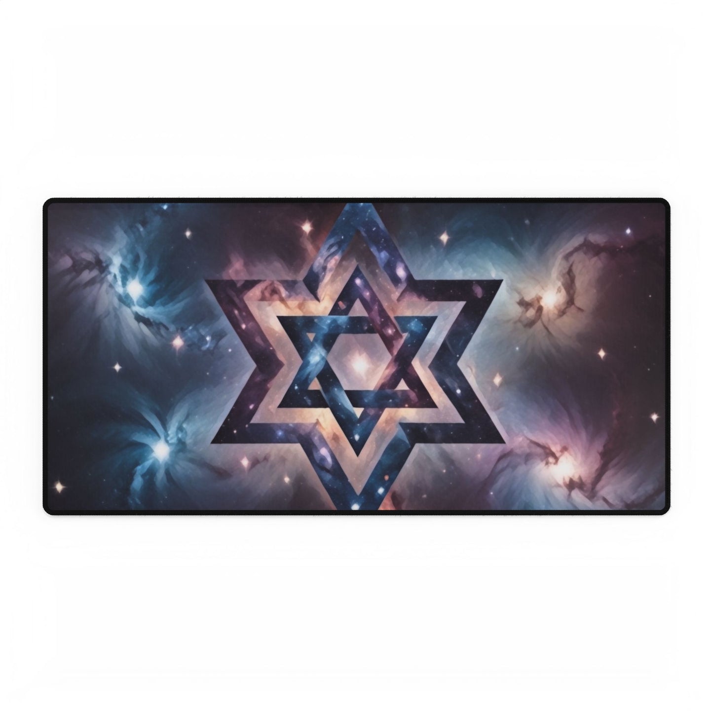 Desk Mats - Star of David Galactic "Cosmic Star of Unity" Art Print