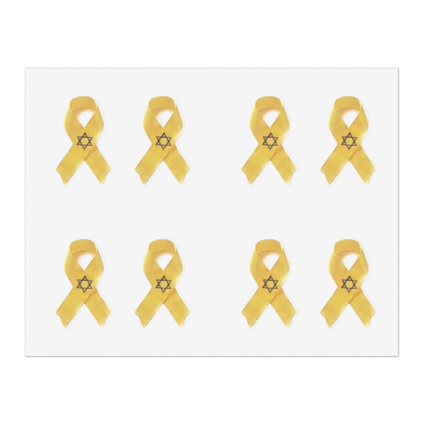 Sticker Sheets - Yellow Awareness Ribbon with Star of David Colored Pencil Art Print