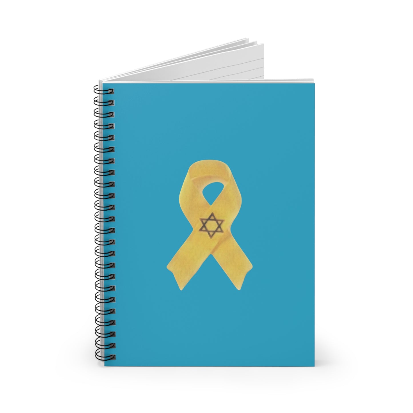 Spiral Notebook - Yellow Ribbon Art in Colored Pencil - Ruled Line, Dark Blue