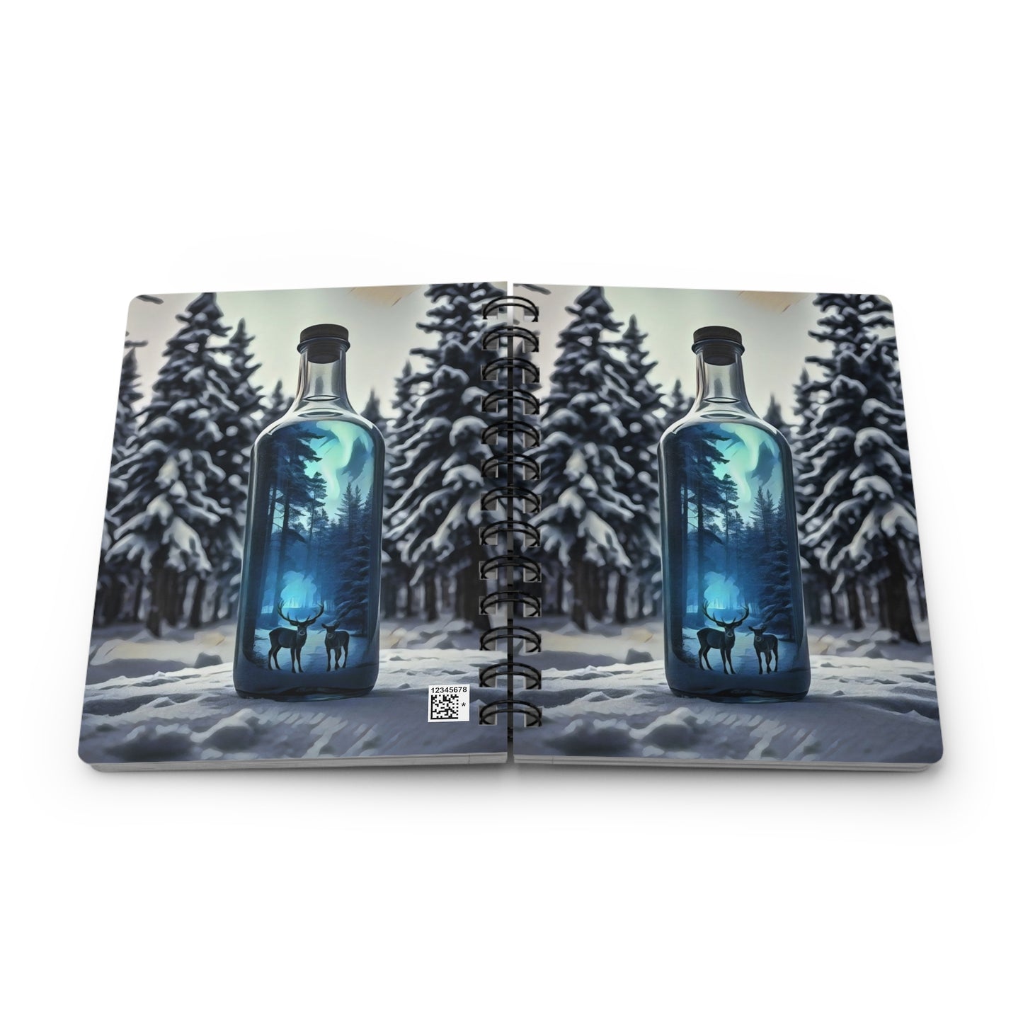 Spiral Bound Journal - Winter Landscape with Deer Art Print