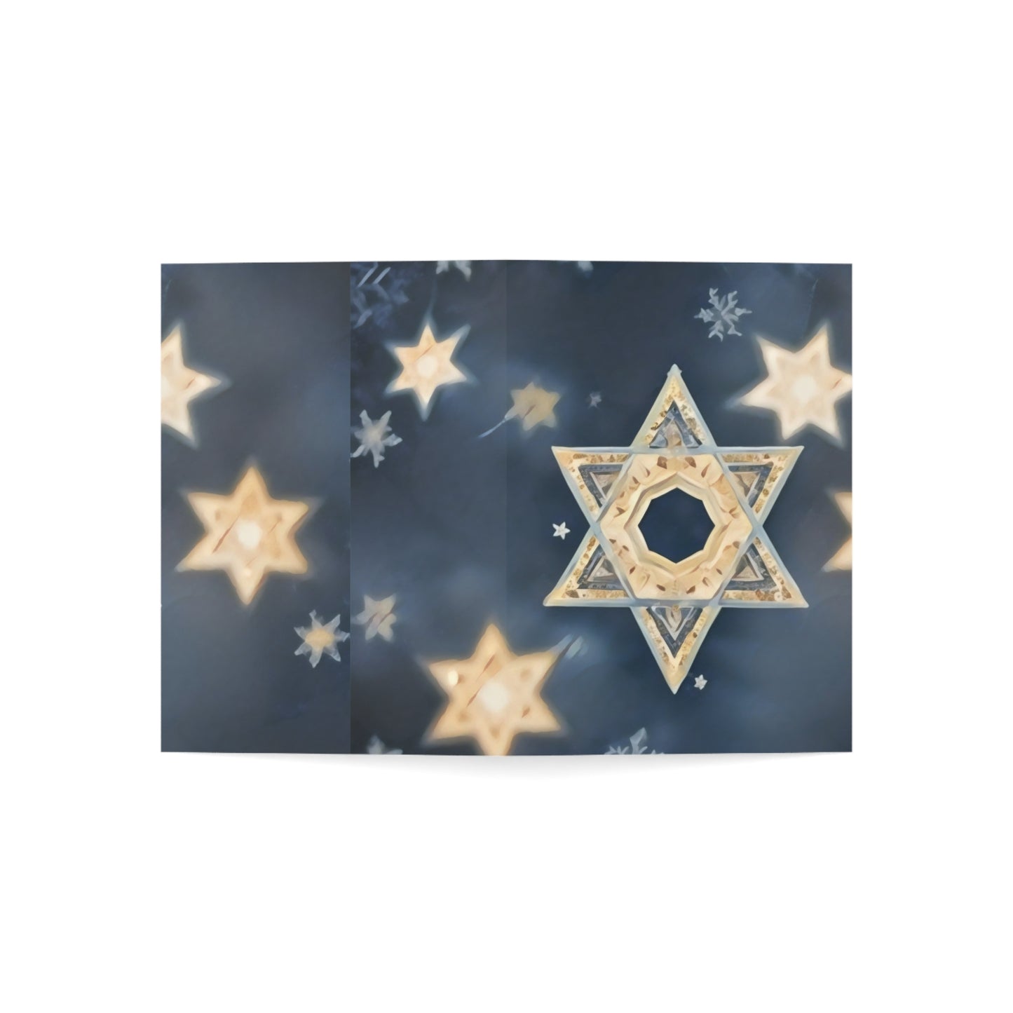 Greeting Cards - Jewish Star of David Winter Design "Celestial Glow"