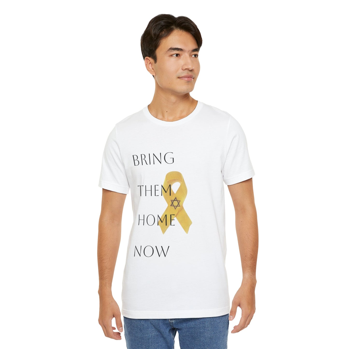 Yellow Ribbon "Bring Them Home Now" Unisex Jersey Short Sleeve Tee