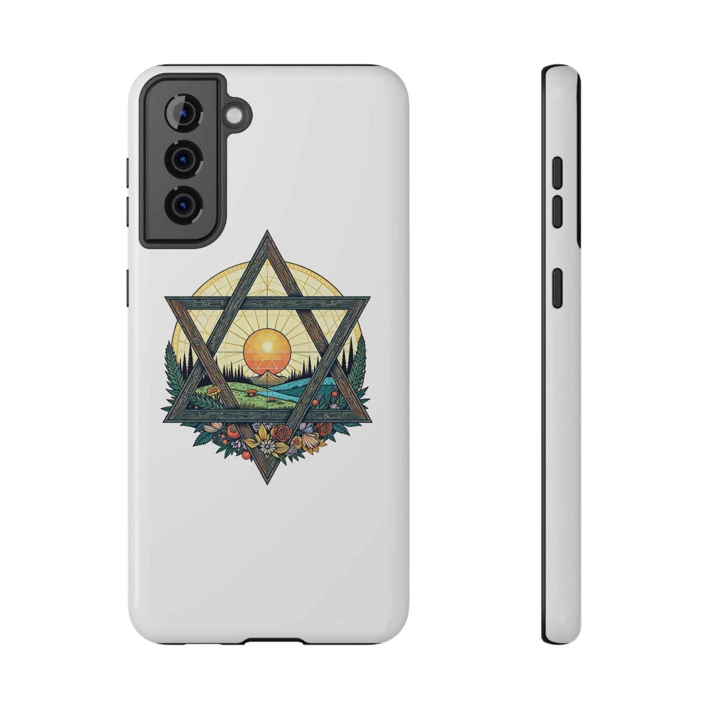 Phone Cases - Jewish Star of David Nature Landscape Design