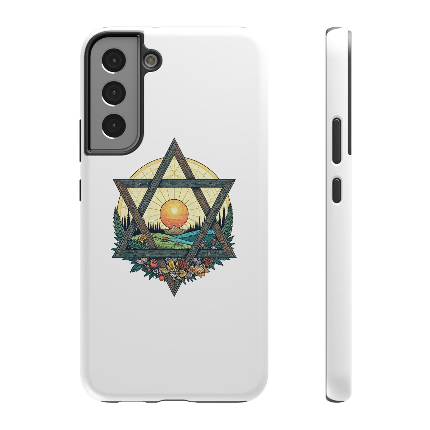 Phone Cases - Jewish Star of David Nature Landscape Design