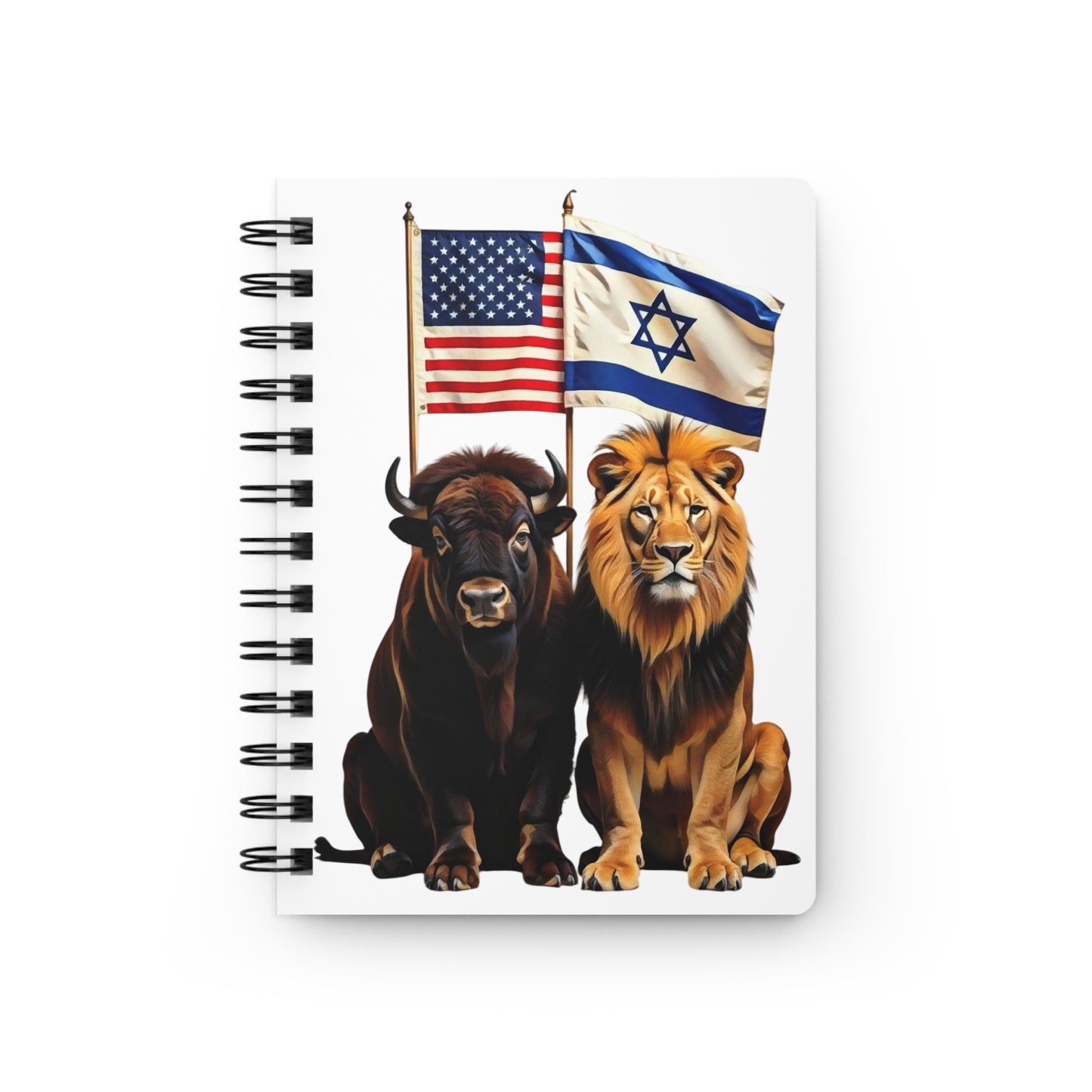 Spiral Bound Journal - Allies in Strength Israel America Patriotic Art Print