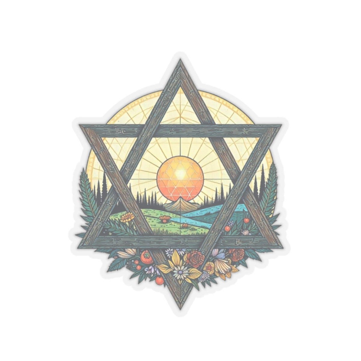 Sticker - Landscape Star of David Sticker