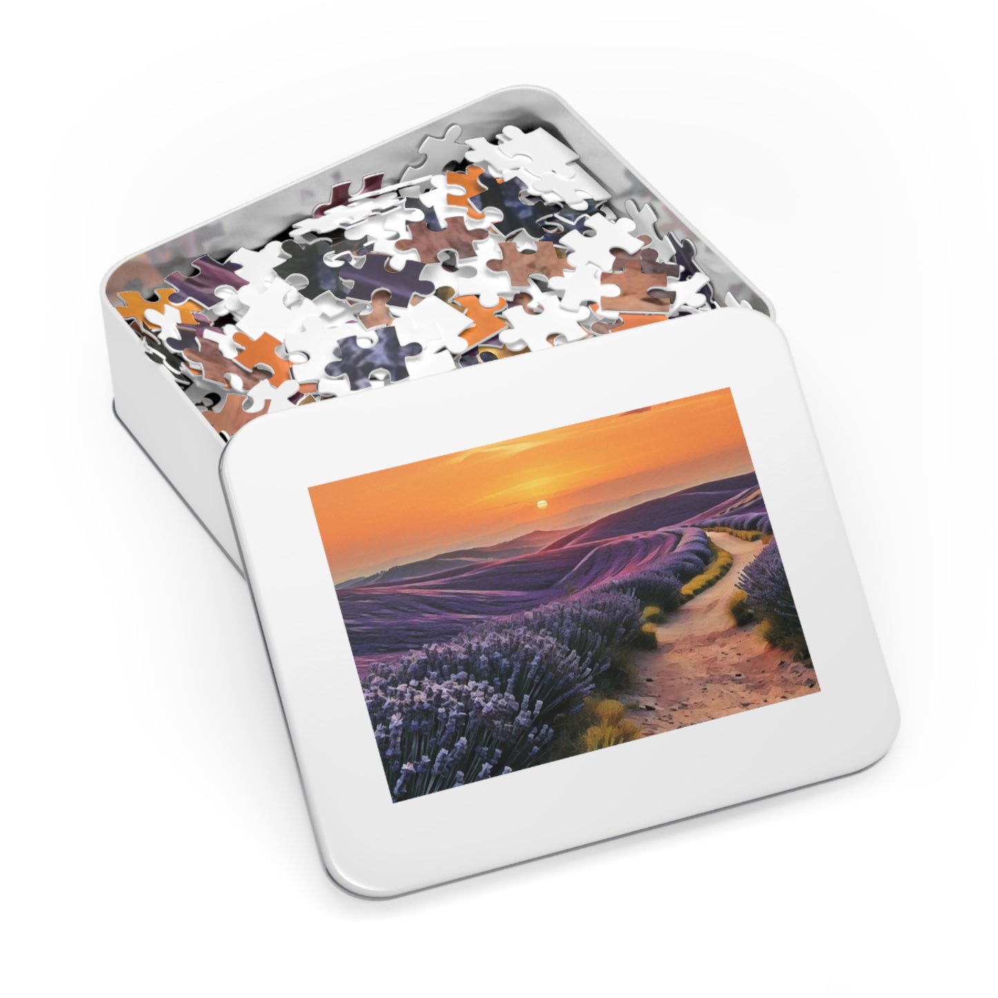 Jigsaw Puzzle - Path through Lilac Field and Sun Art