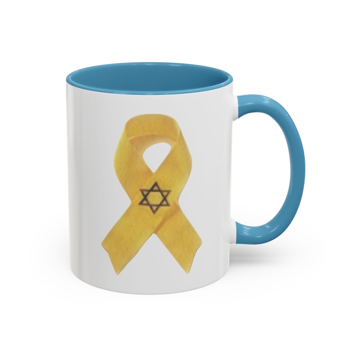 Mug - Unbroken Hope Yellow Ribbon Star of David Design by Chaia Malana Art