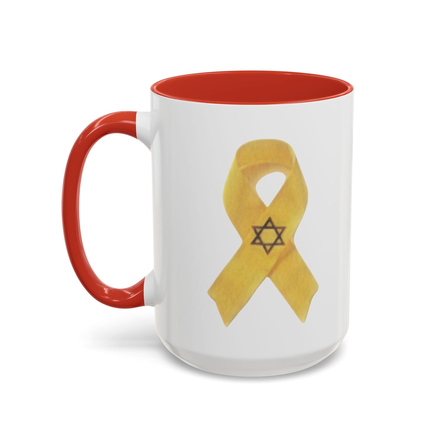 Mug - Unbroken Hope Yellow Ribbon Star of David Design by Chaia Malana Art