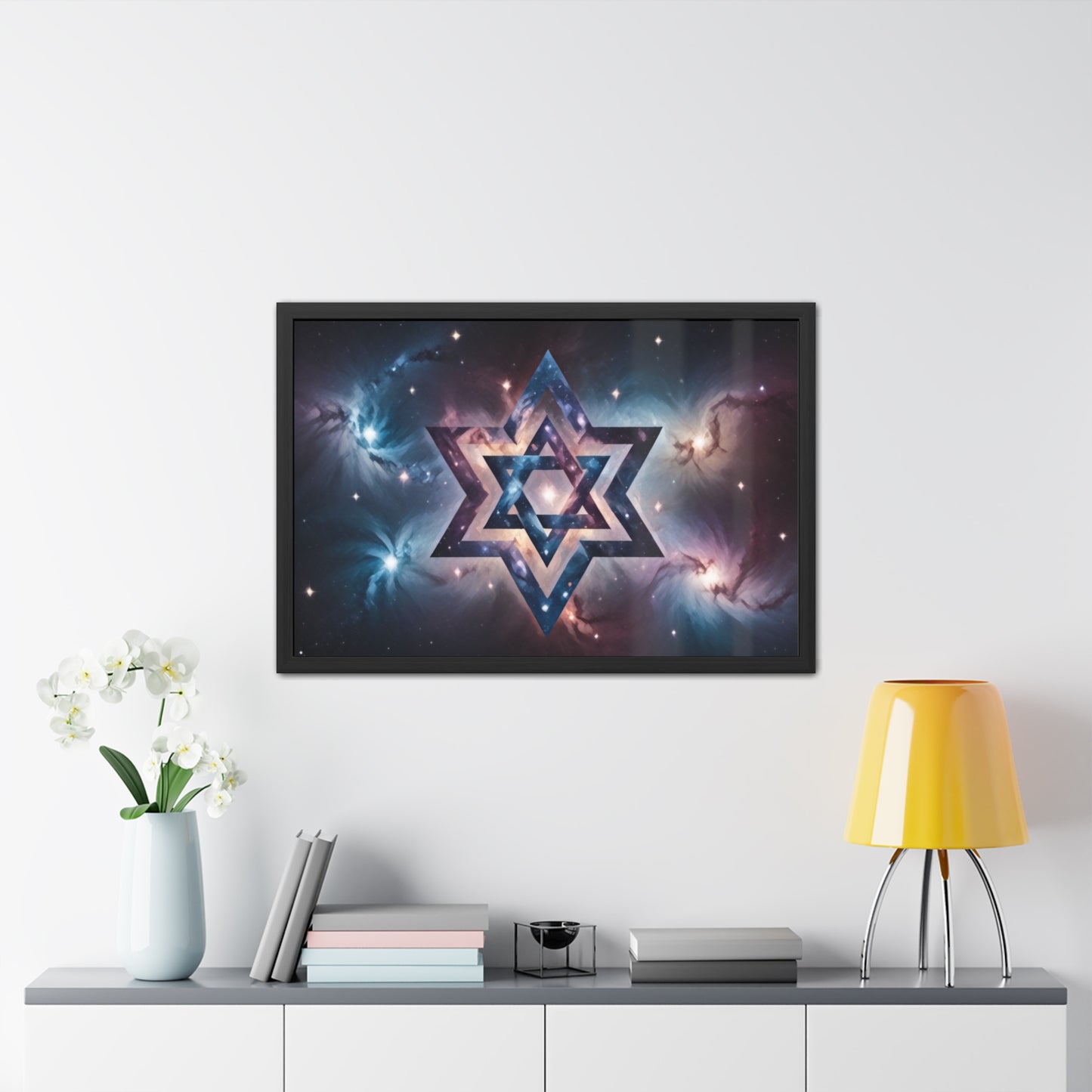 Artistic Framed Posters - Galactic Star of David in the Cosmos "Cosmic Star of Unity" Chaia Malana