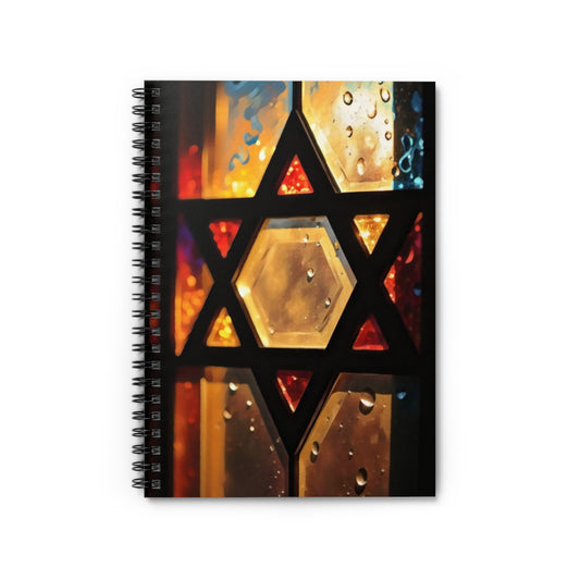 Notebook - Eternal Light Star of Remembrance Stained Glass Design