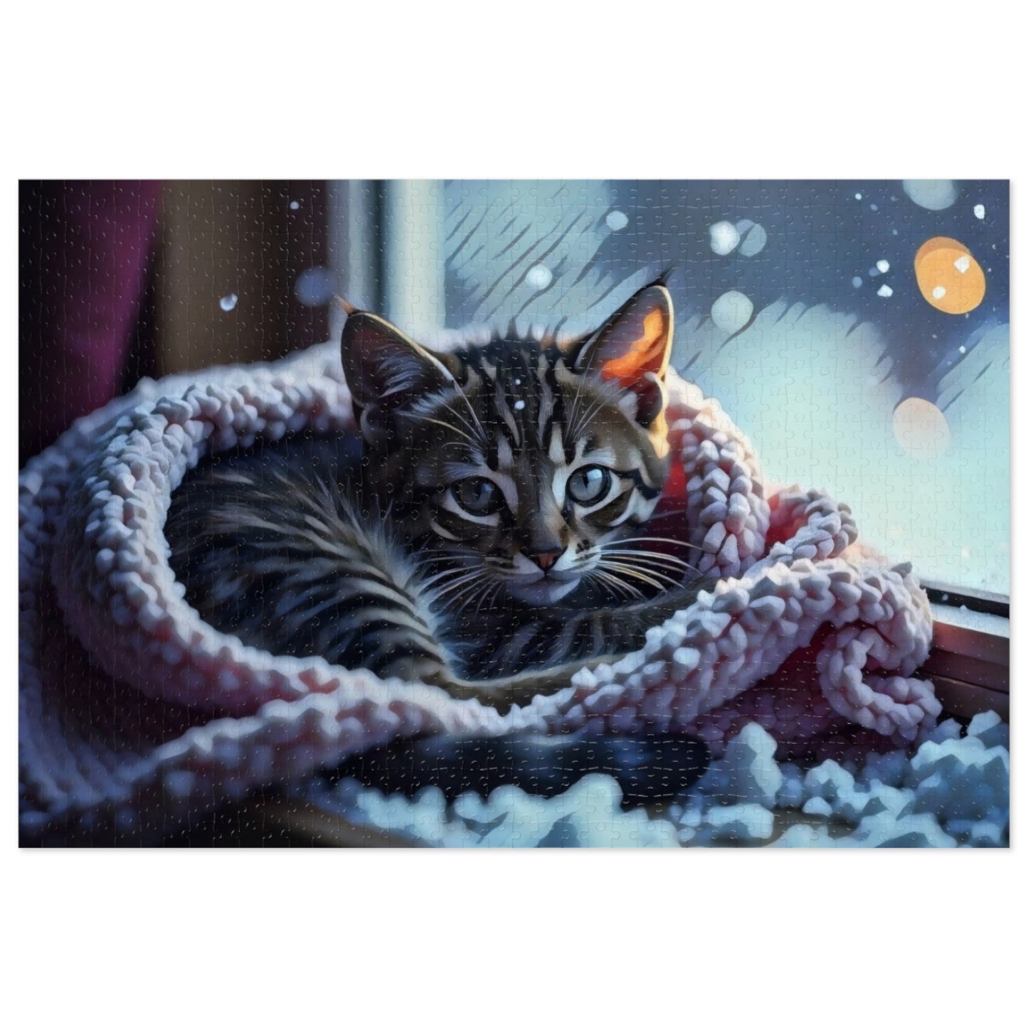 Jigsaw Puzzle - Cozy Winter Vigil by Chaia Malana Art