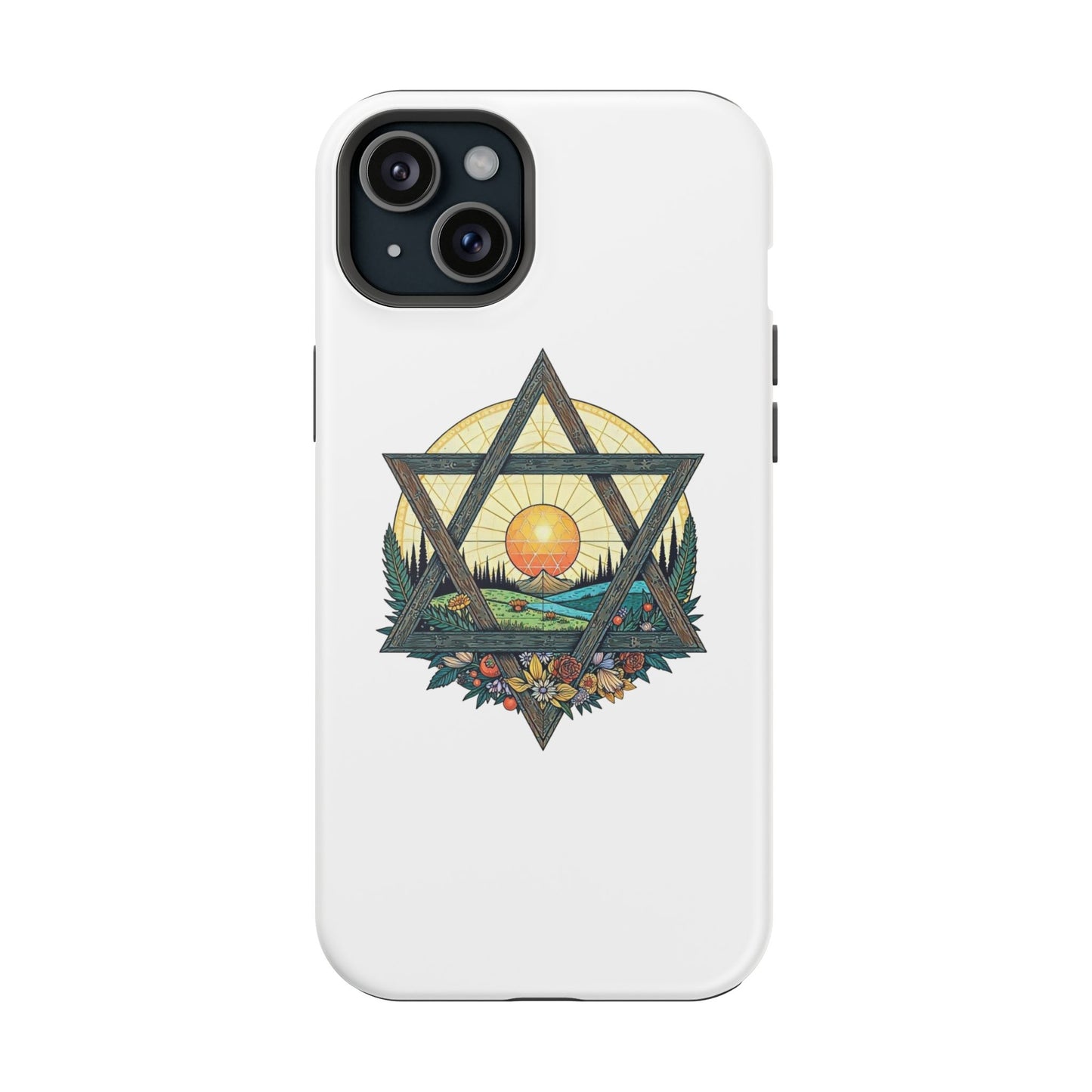 Phone Cases - Jewish Star of David Nature Landscape Design