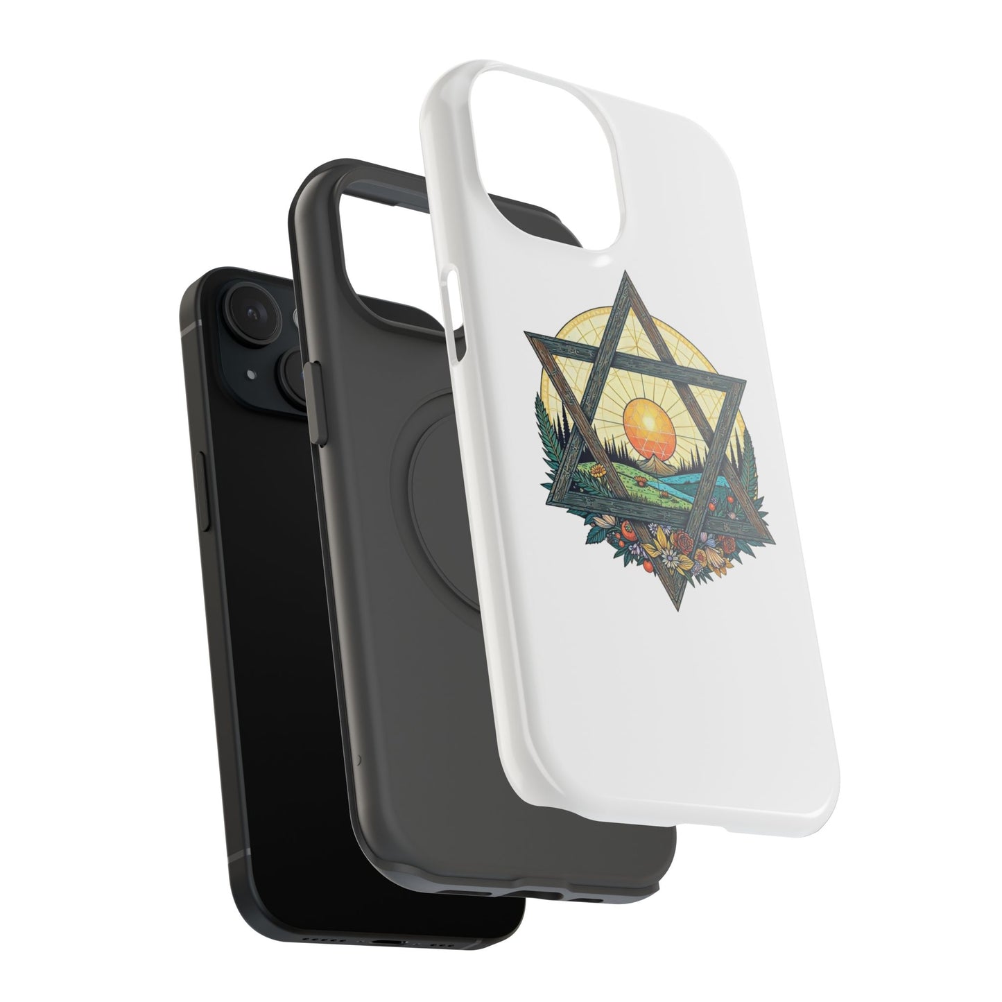 Phone Cases - Jewish Star of David Nature Landscape Design