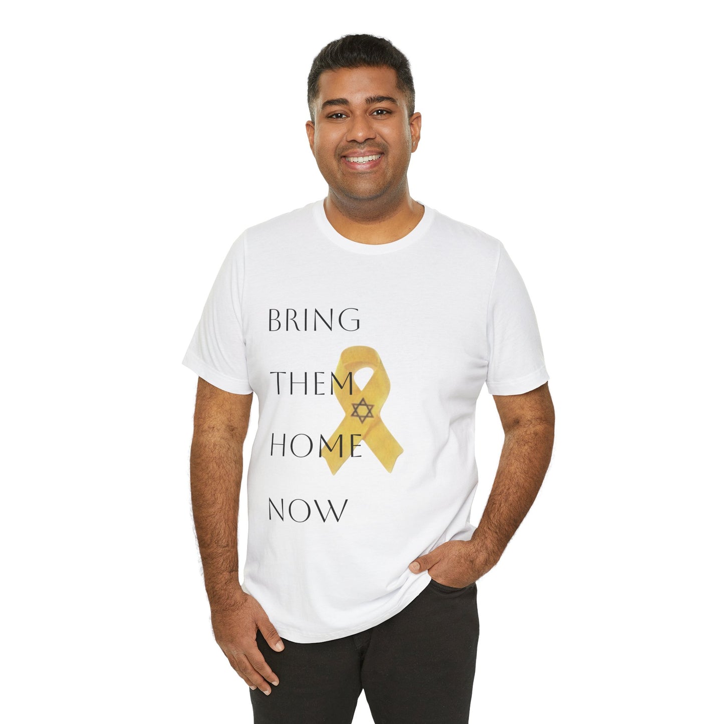 Yellow Ribbon "Bring Them Home Now" Unisex Jersey Short Sleeve Tee