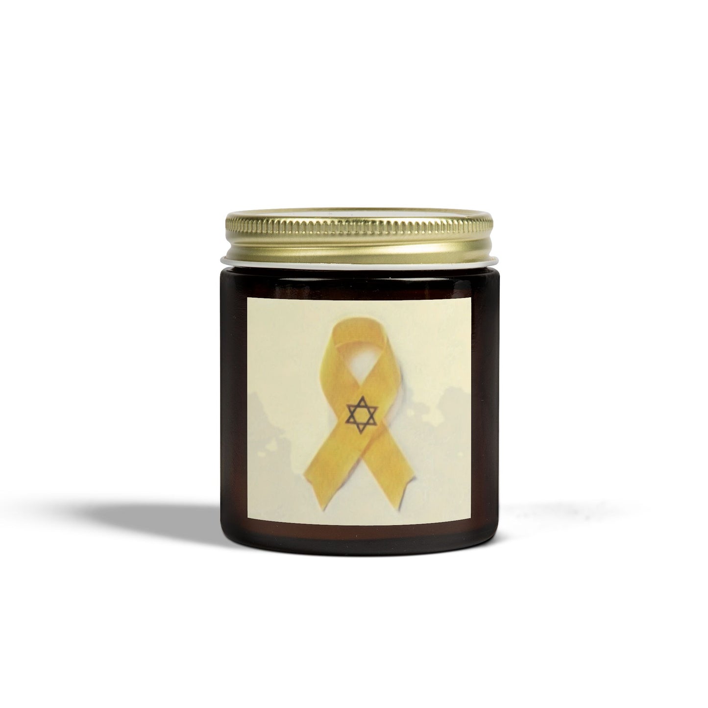 Scented Candles, Coconut Apricot Wax (4oz, 9oz) -- Yellow Awareness Ribbon Star of David Colored Pencil Art Print