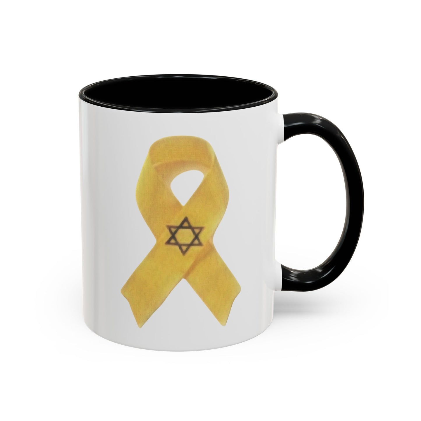 Mug - Unbroken Hope Yellow Ribbon Star of David Design by Chaia Malana Art