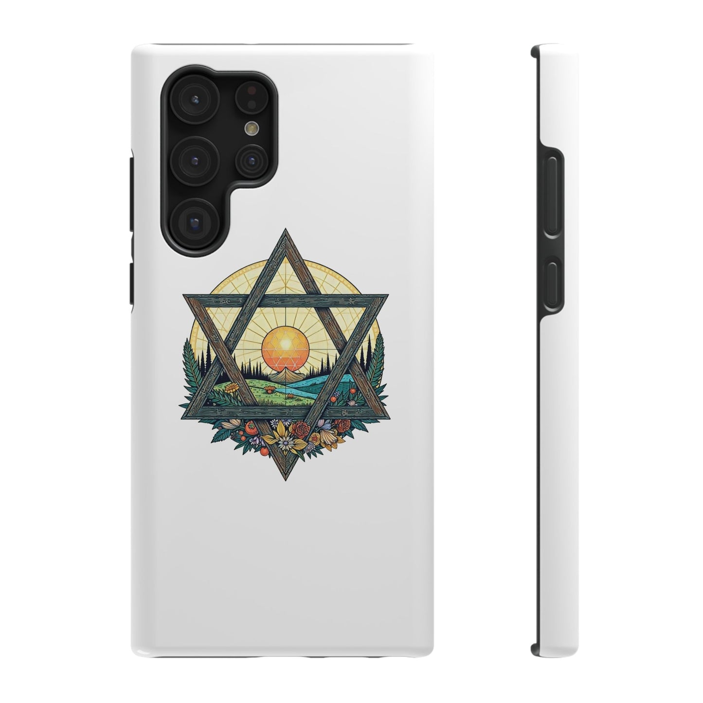 Phone Cases - Jewish Star of David Nature Landscape Design