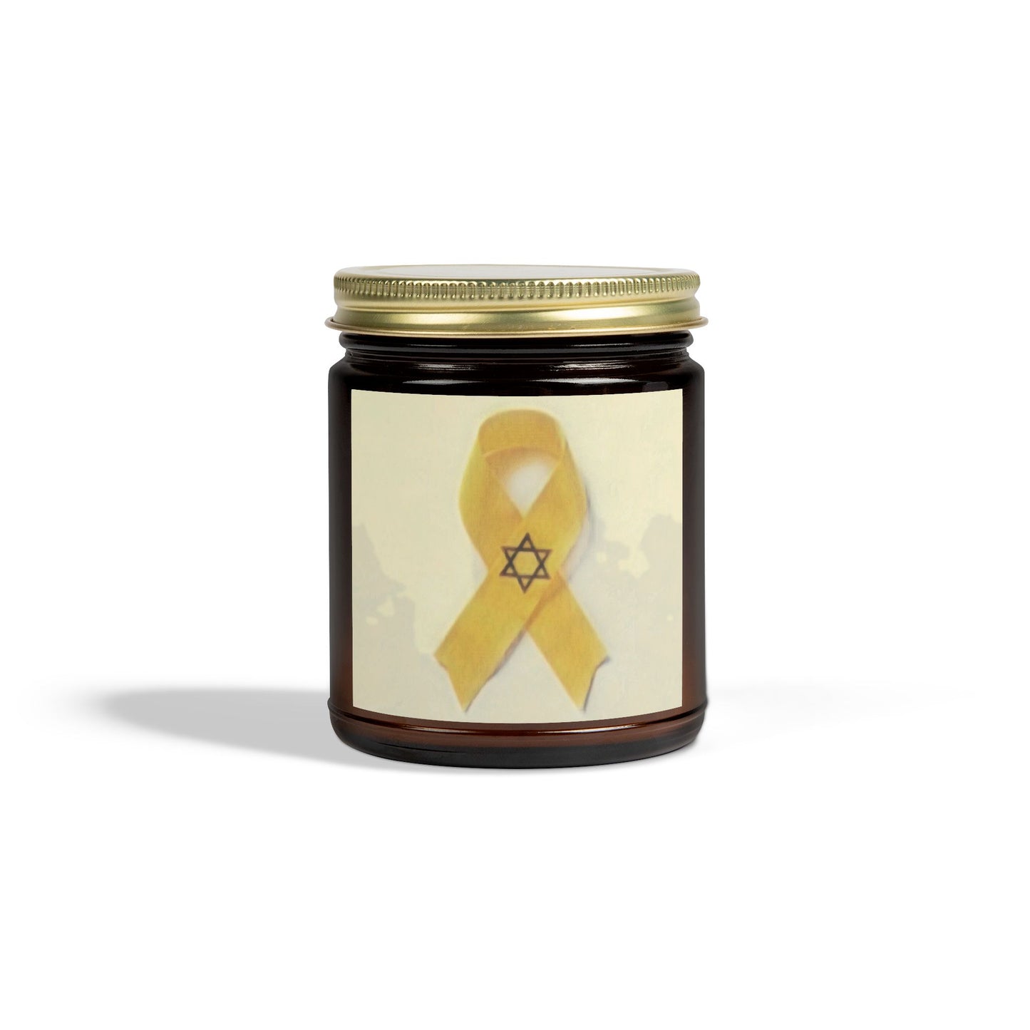 Scented Candles, Coconut Apricot Wax (4oz, 9oz) -- Yellow Awareness Ribbon Star of David Colored Pencil Art Print