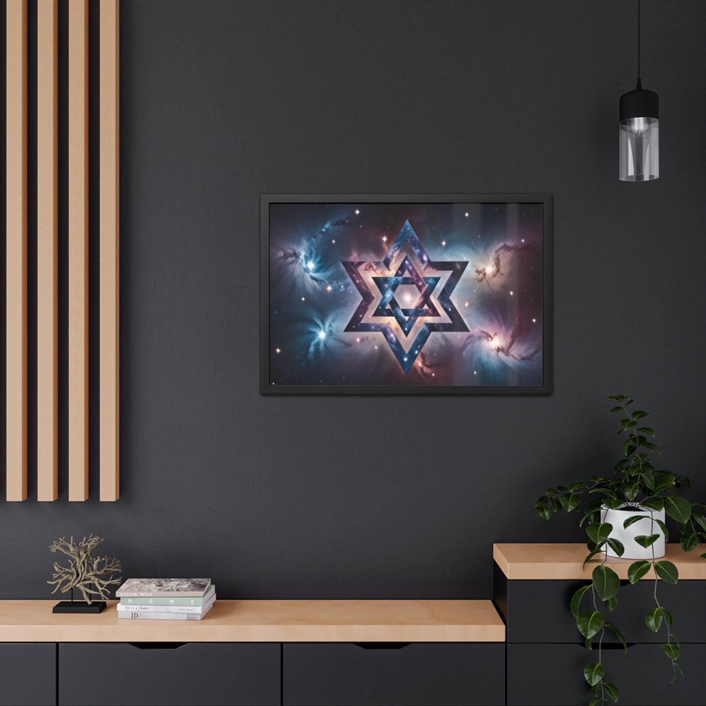 Artistic Framed Posters - Galactic Star of David in the Cosmos "Cosmic Star of Unity" Chaia Malana