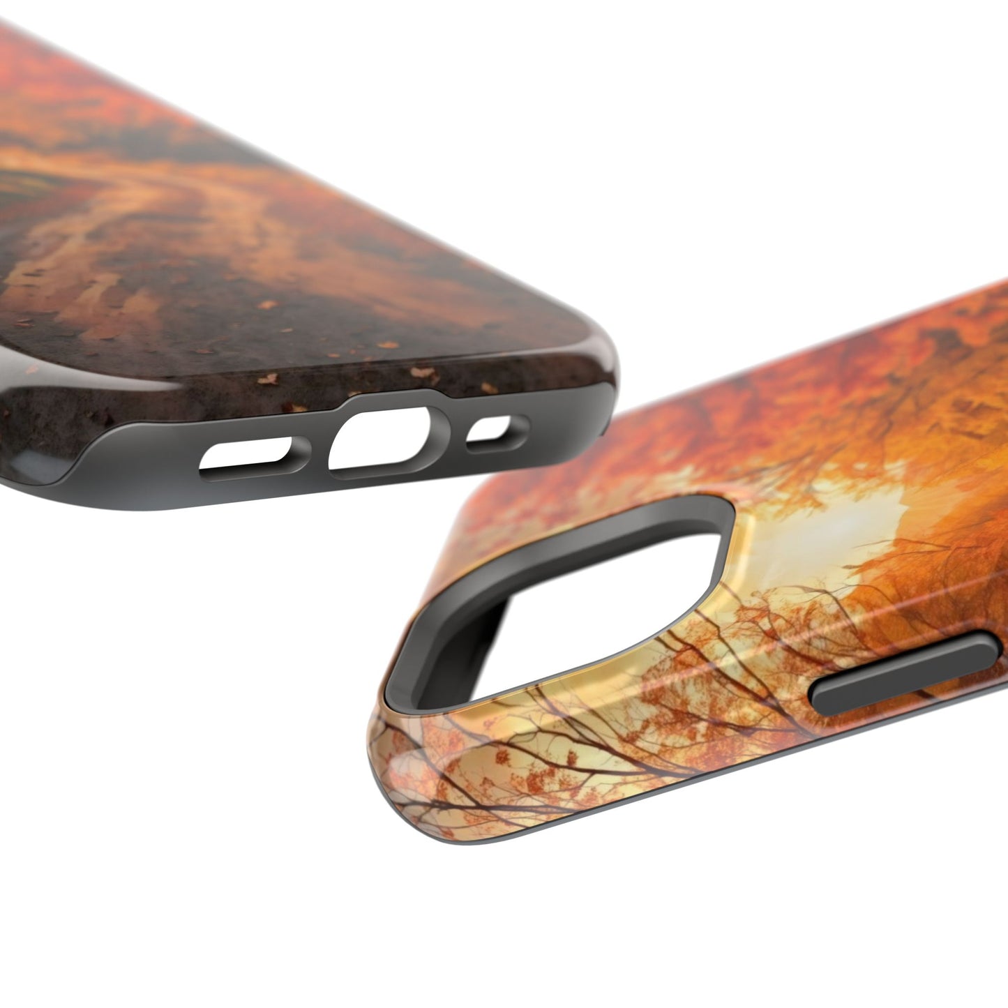 Phone Cases - Autumn Theme Painting of a Dirt Road with Trees and Wood Fence