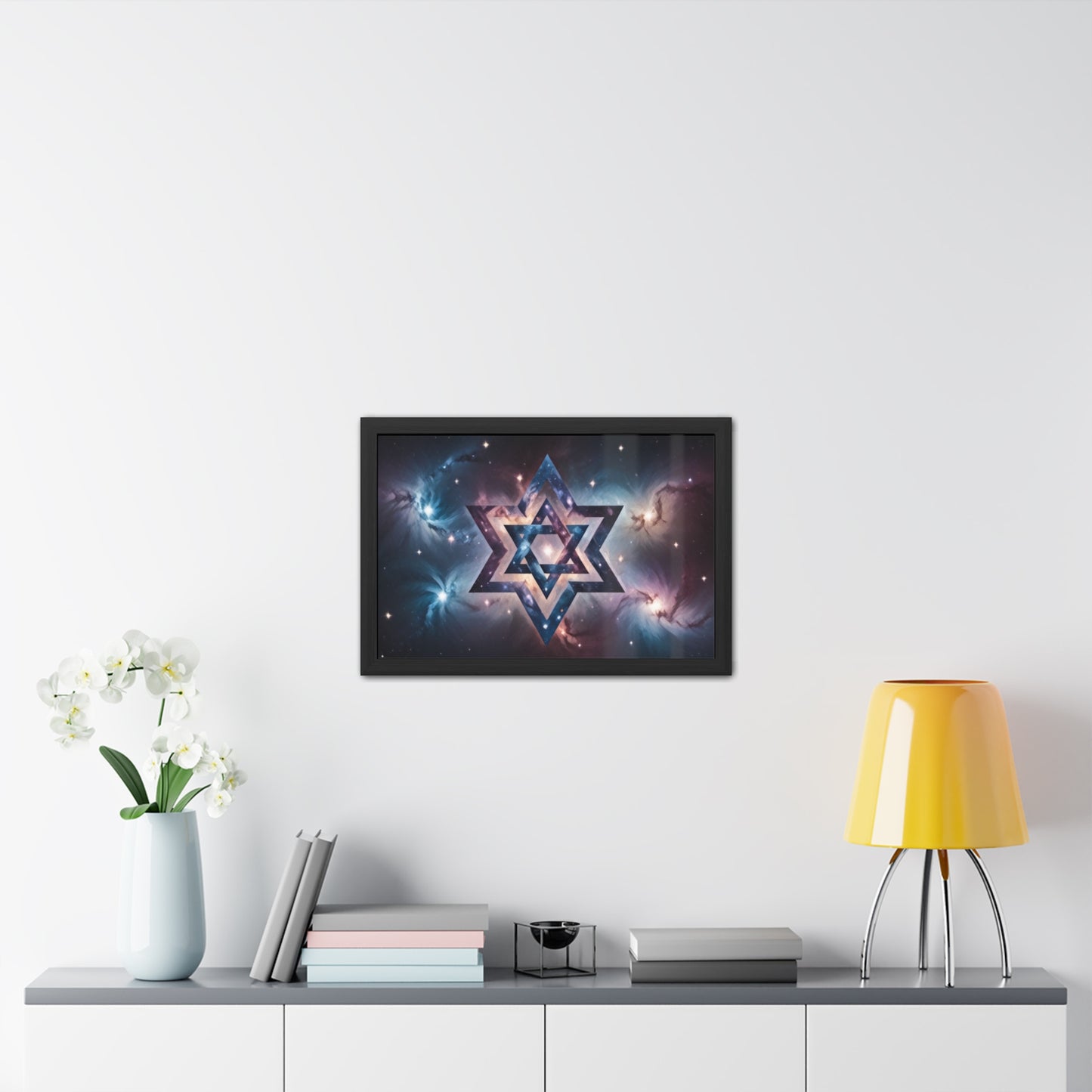 Artistic Framed Posters - Galactic Star of David in the Cosmos "Cosmic Star of Unity" Chaia Malana