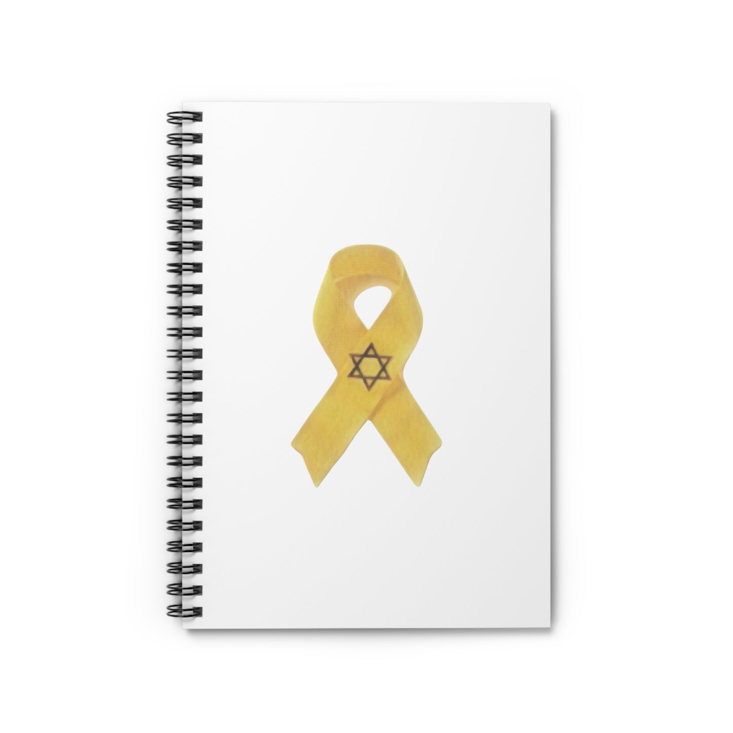 Spiral Notebook - Yellow Ribbon Art in Colored Pencil - Ruled Line, White