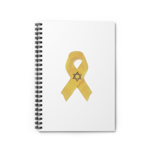 Spiral Notebook - Yellow Ribbon Art in Colored Pencil - Ruled Line, White