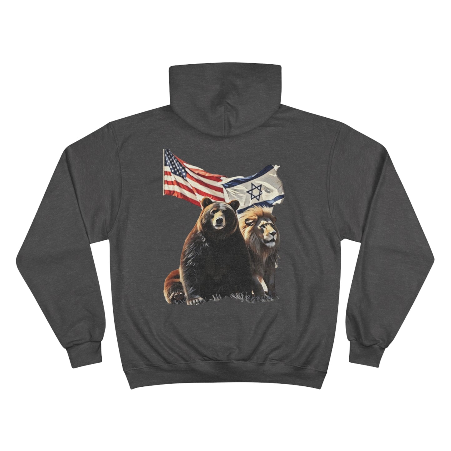 Hoodie Allies of Strength by Chaia Malana Grizzly Bear Lion American & Israeli Art