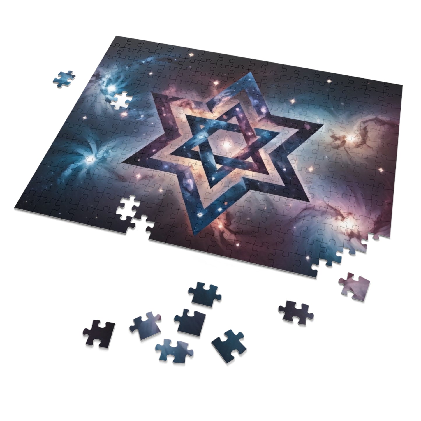 Jigsaw Puzzle - Star of David Galactic "Cosmic Star of Unity" Art Print