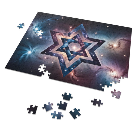 Jigsaw Puzzle - Star of David Galactic "Cosmic Star of Unity" Art Print