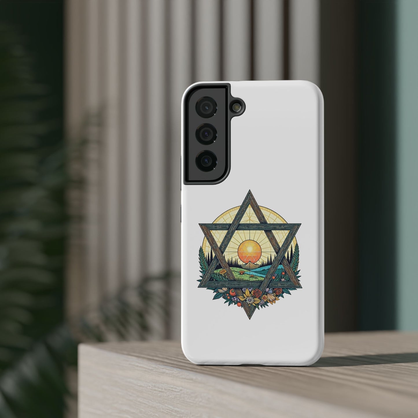 Phone Cases - Jewish Star of David Nature Landscape Design