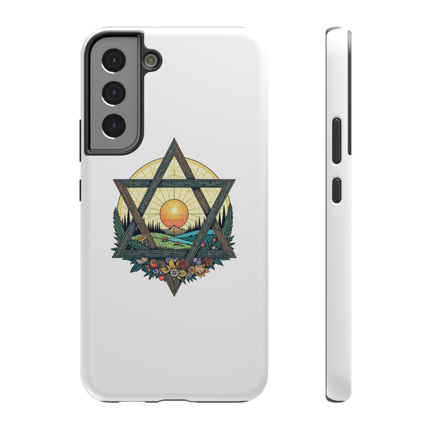 Phone Cases - Jewish Star of David Nature Landscape Design