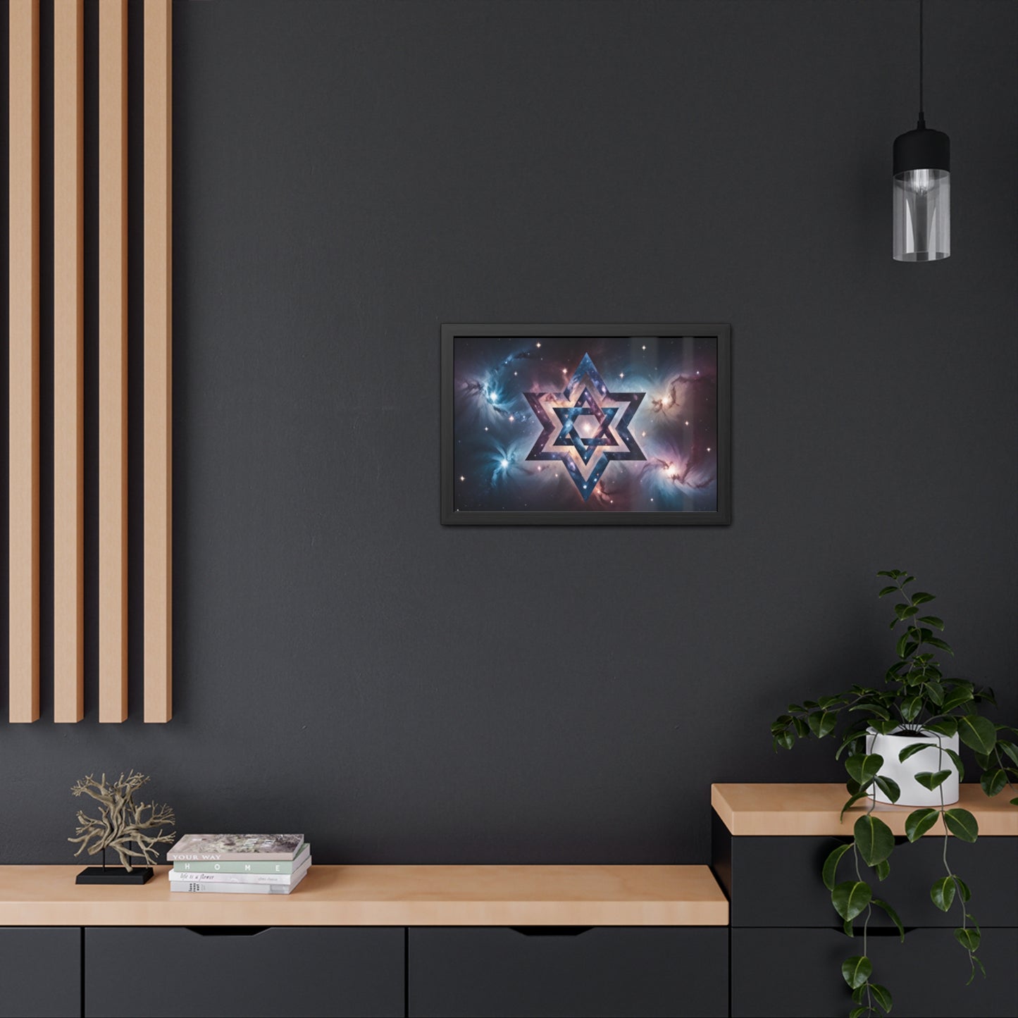 Artistic Framed Posters - Galactic Star of David in the Cosmos "Cosmic Star of Unity" Chaia Malana