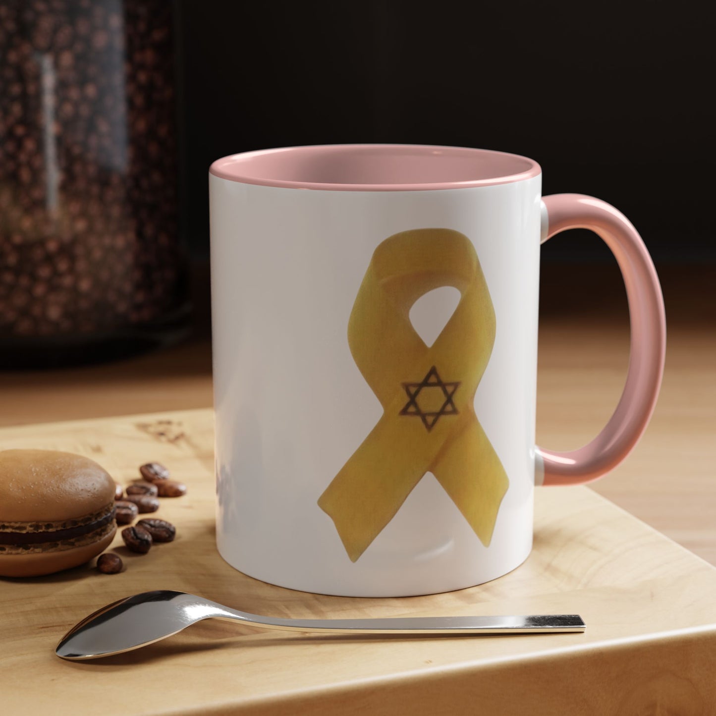 Mug - Unbroken Hope Yellow Ribbon Star of David Design by Chaia Malana Art