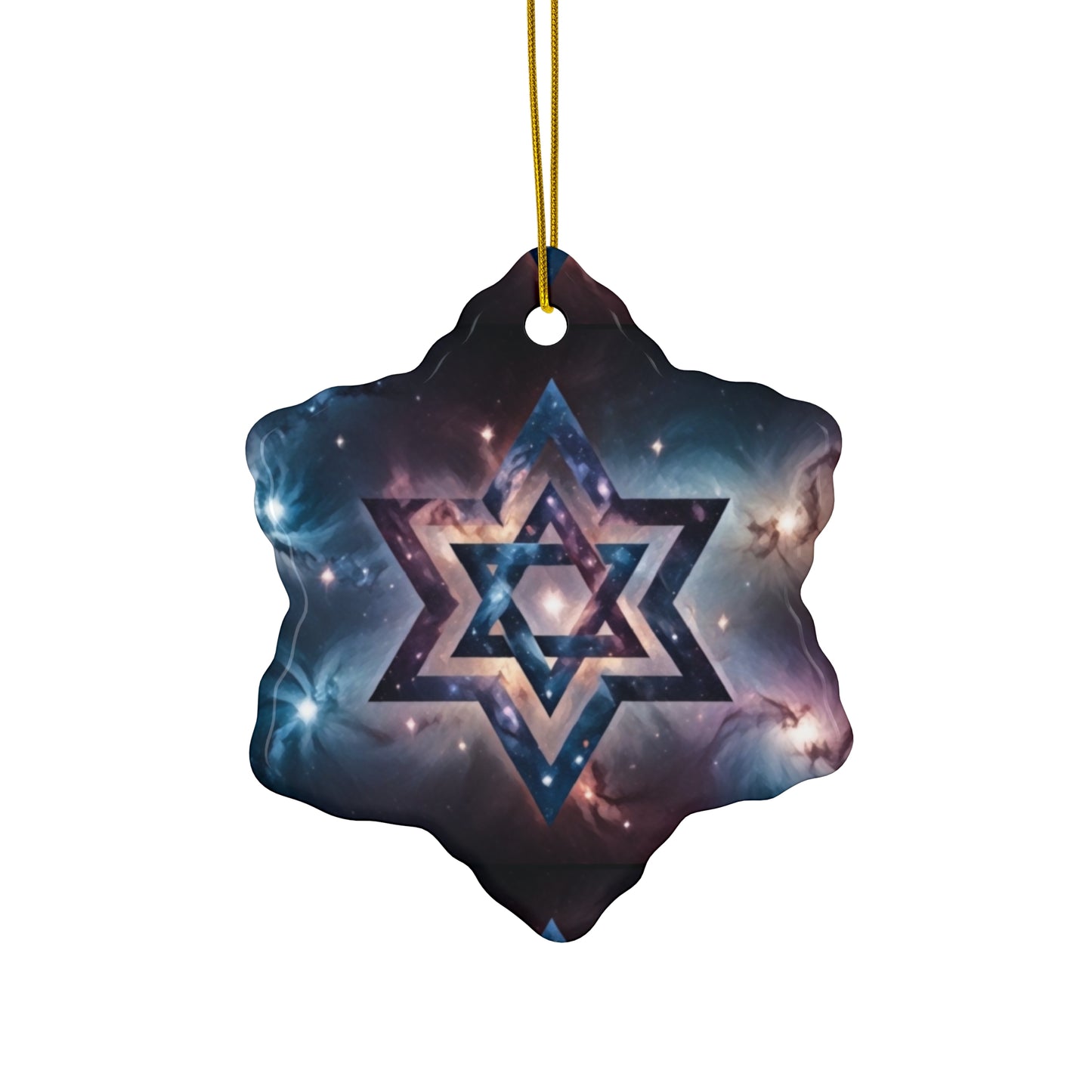 Ceramic Ornament - Star of David "Cosmic Star of Unity" Art Print