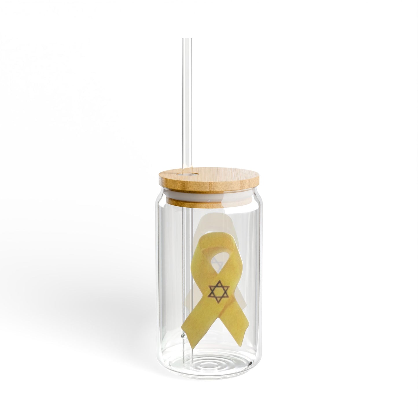 Sipper Glass, 16oz - Yellow Ribbon "Unbroken Hope," Chaia Malana