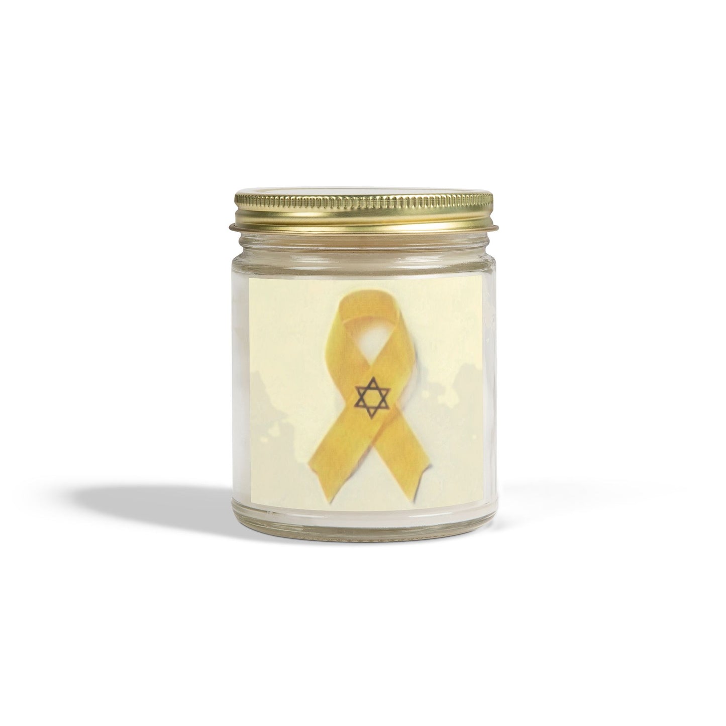 Scented Candles, Coconut Apricot Wax (4oz, 9oz) -- Yellow Awareness Ribbon Star of David Colored Pencil Art Print